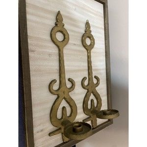 Pair of Vintage HOMCO Gold Candle Sconces
